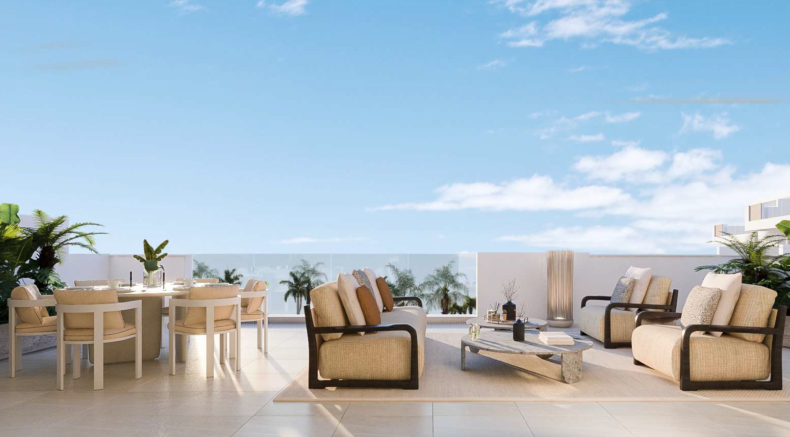 Idyllic terras met uitzicht